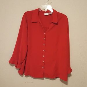 Covington 3/4 Sleeved Button Down Blouse 20W